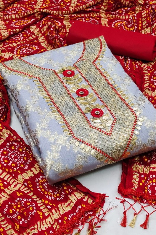 Festive wear Designer Gotta patti work Dress Material 